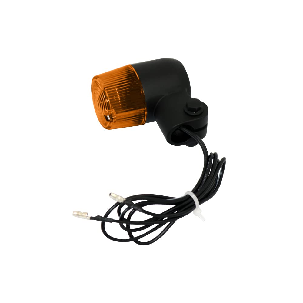 Universal Round Mini European Turn Signal Black/Orange M10*76mm with Mounting Stays Set of 4