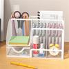 Desk Stationery Organizer Creative Metal Pen Holder Pencil File Storage Rack 7 Grid Storage Box Divided Container Office Access