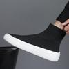 2025 new spring men's shoes versatile casual height-increasing canvas shoes men's high-top socks trendy shoes