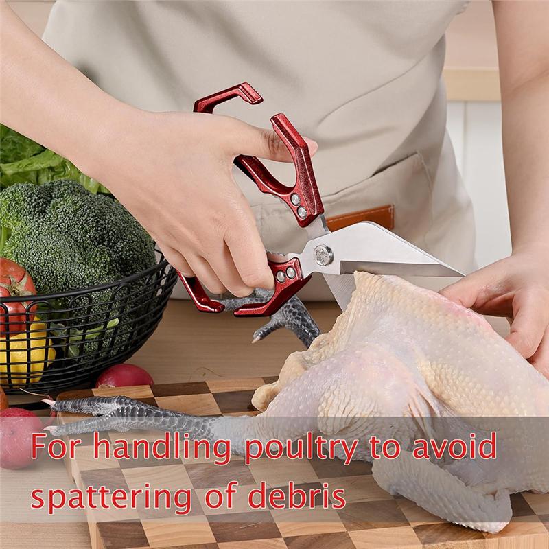 Universal Metal Handles For Both Left And Right Hand, Kitchen Shears, Poultry Scissors, Stainless Steel Heavy Duty Scissors