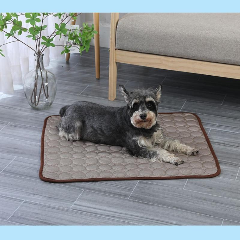 Cooling Pet Mat for Dog Cat Summer Ice Silk Sleeping Pad Non-Slip Washable Anti-Bite Keep Cool Comfortably for Home & Travel