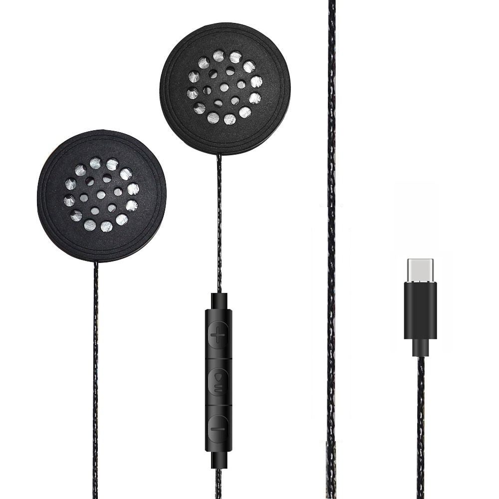 with Mic Motorcycle Helmet Headset Wire Control Headphone NEW Earphone Riding/Skiing