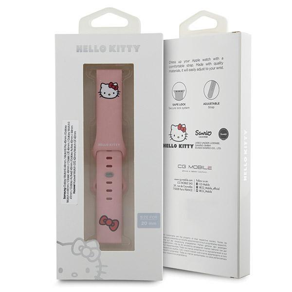Pasek do zegarka Hello Kitty Silicone Kitty Head Różowy 20mm