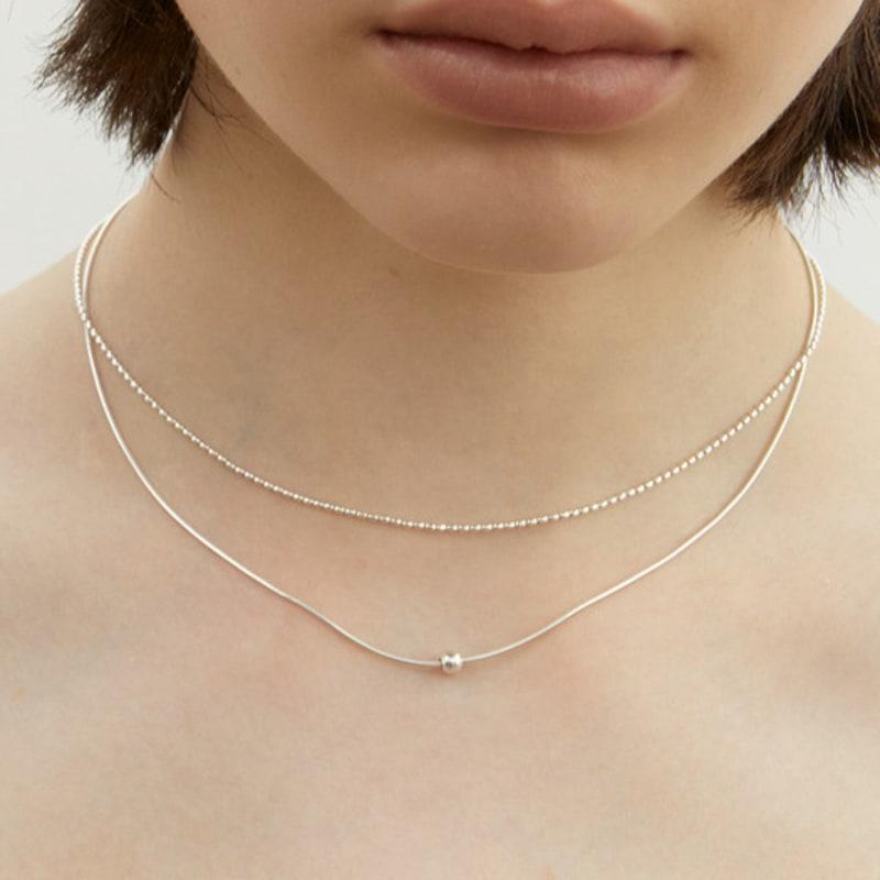 LUNNE Silver 925 Mini Egg Ball Necklace #LSN54