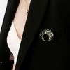 Korean Fashion Green Leaf White Gardenia Brooch: Elegant Women's Accessory