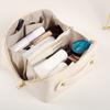 Pu Leather Cosmetic Bags Partition Design Female Clutch Purse Stylish Travel Makeup Case  Daily Use