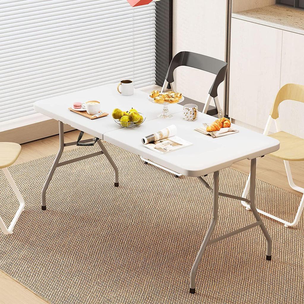Portable HDPE Folding Outdoor Table with Chairs – Rectangular for Dining, Study, or Exhibitions
