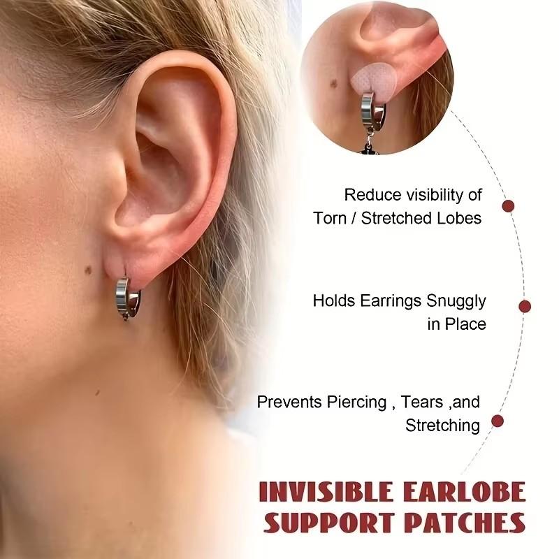 Clear Invisible Earlobes Protective Stickers For Stretched Ear Lobes And Relieve Strain From Heavy Earrings