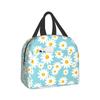 Insulated Lunch Box Daisy Flower Lunch Bag Spring Floral Reusable Bag Flowers Blue Cooler Tote Bags for Kids Teens Adults Girls