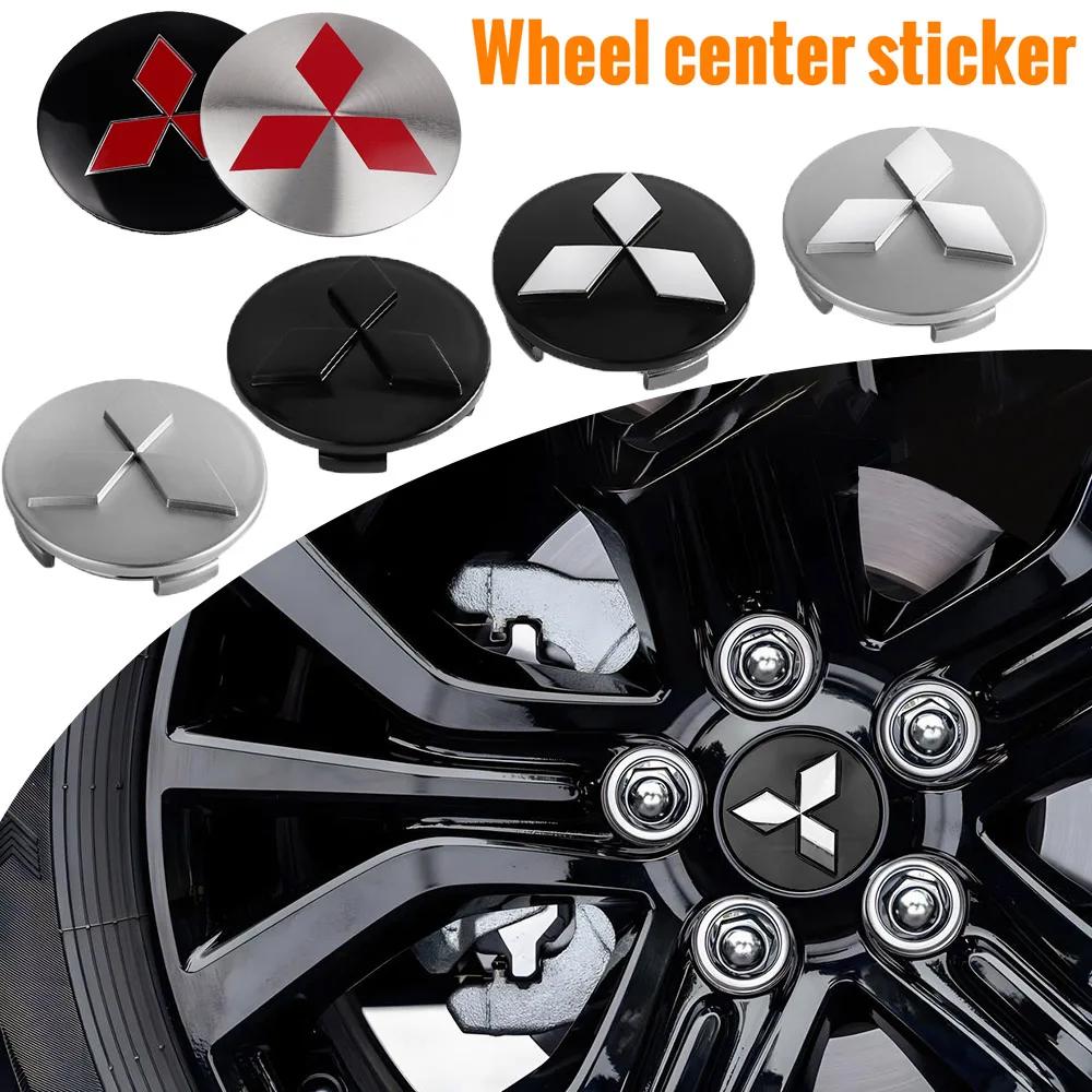 4 Units Car Tire Hub Center Badge Emblem Decals Car Utility Products for Mitsubishi Triton Lancer 10 Xpander Outlander Pajero AS YG2