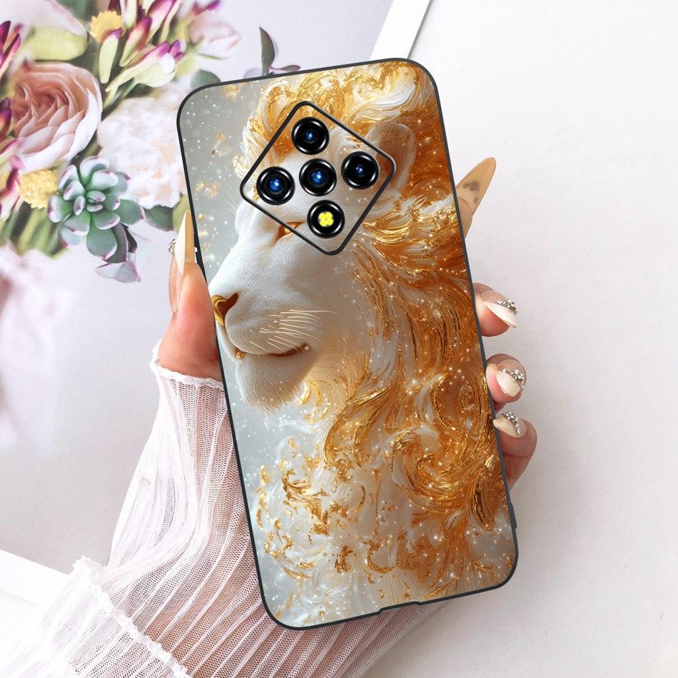 For Infinix Zero 8 8i X687 X687B Cool Dragon Tiger Pattern Phone Case For Infinix Zero8 Zero8i Black Silicone Soft Cases