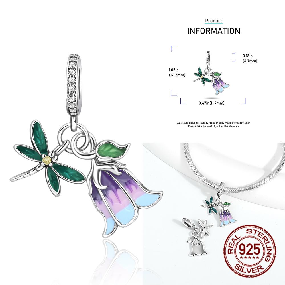 Měď Barevné Macešky Sedmikrásky Květiny Víla Elfové Motýl Přívěsek Korálek Vhodný pro Náramek Butik Sladěný Dárek