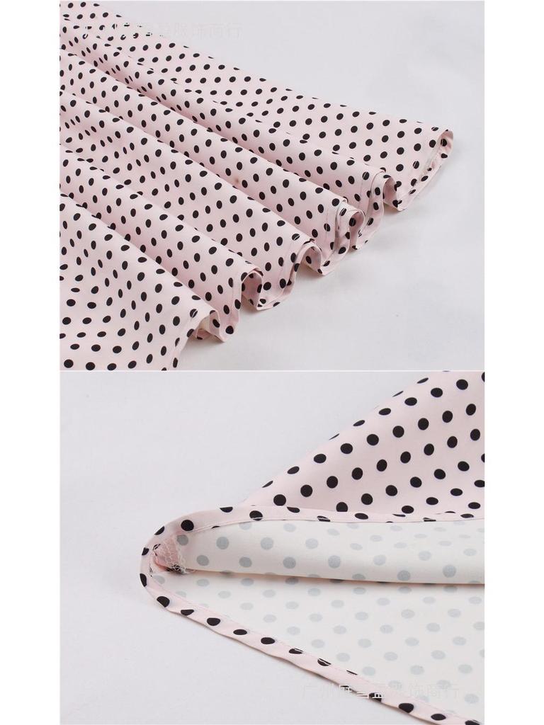 Stippen Revers Korte Mouwen Met Riem Afslankende Jurk voor Dames - Lente/Zomer Mode