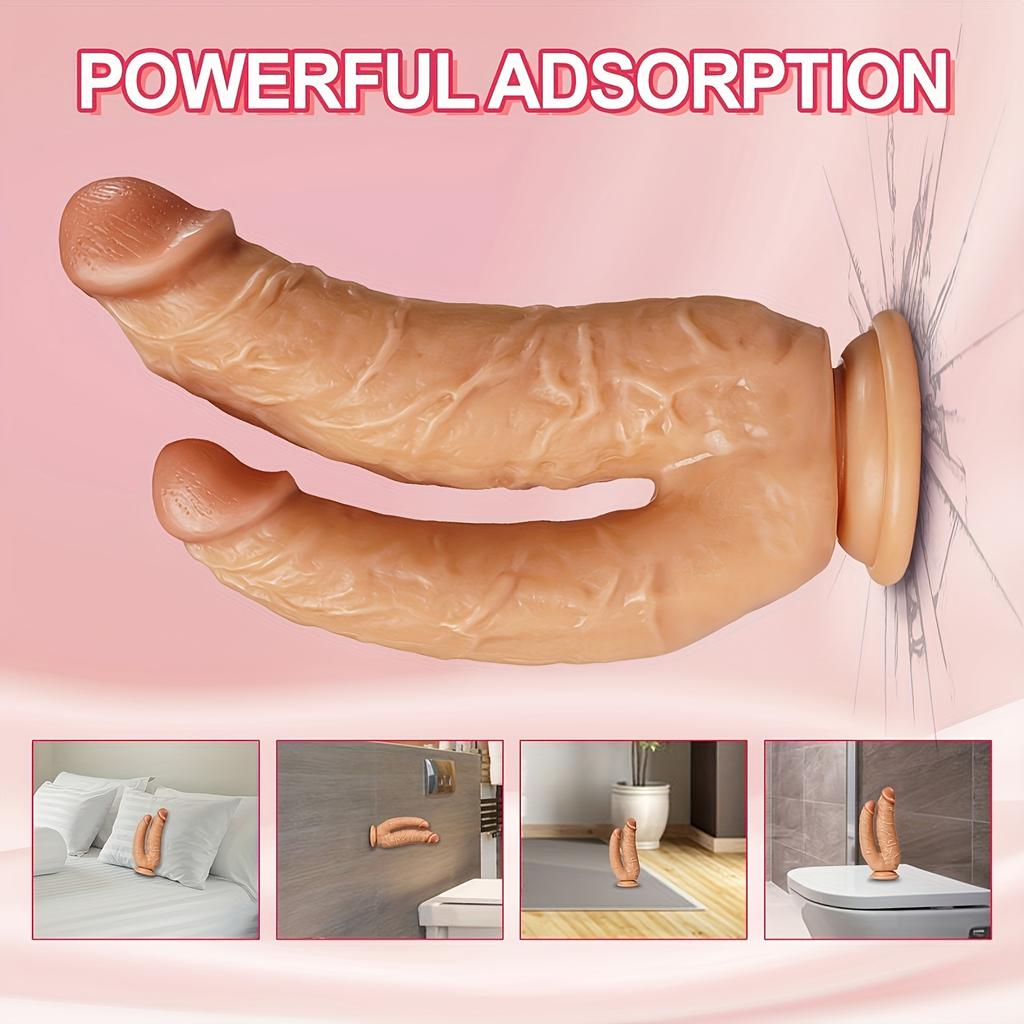 1pc Double-Ended Silicone Dildo, Soft & Flexible Adult Toy, Dual-Sided Design for Men & Women, Prostate & Anal Massage