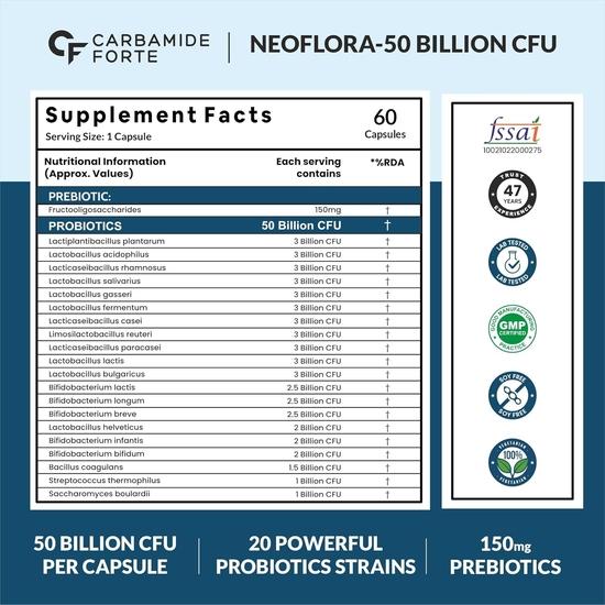Carbamide Forte Glucosamine & Chondroitin MSM - 3900mg Per Serving& Carbamide Forte Probiotics Supplement 50 Billion for Women & Men