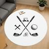 1pc Golf Club Golf Ball Round Chair Mat Area Rug - Non-Slip, Floor Mat for Office, Bedroom, and Indoor Decor C1118149
