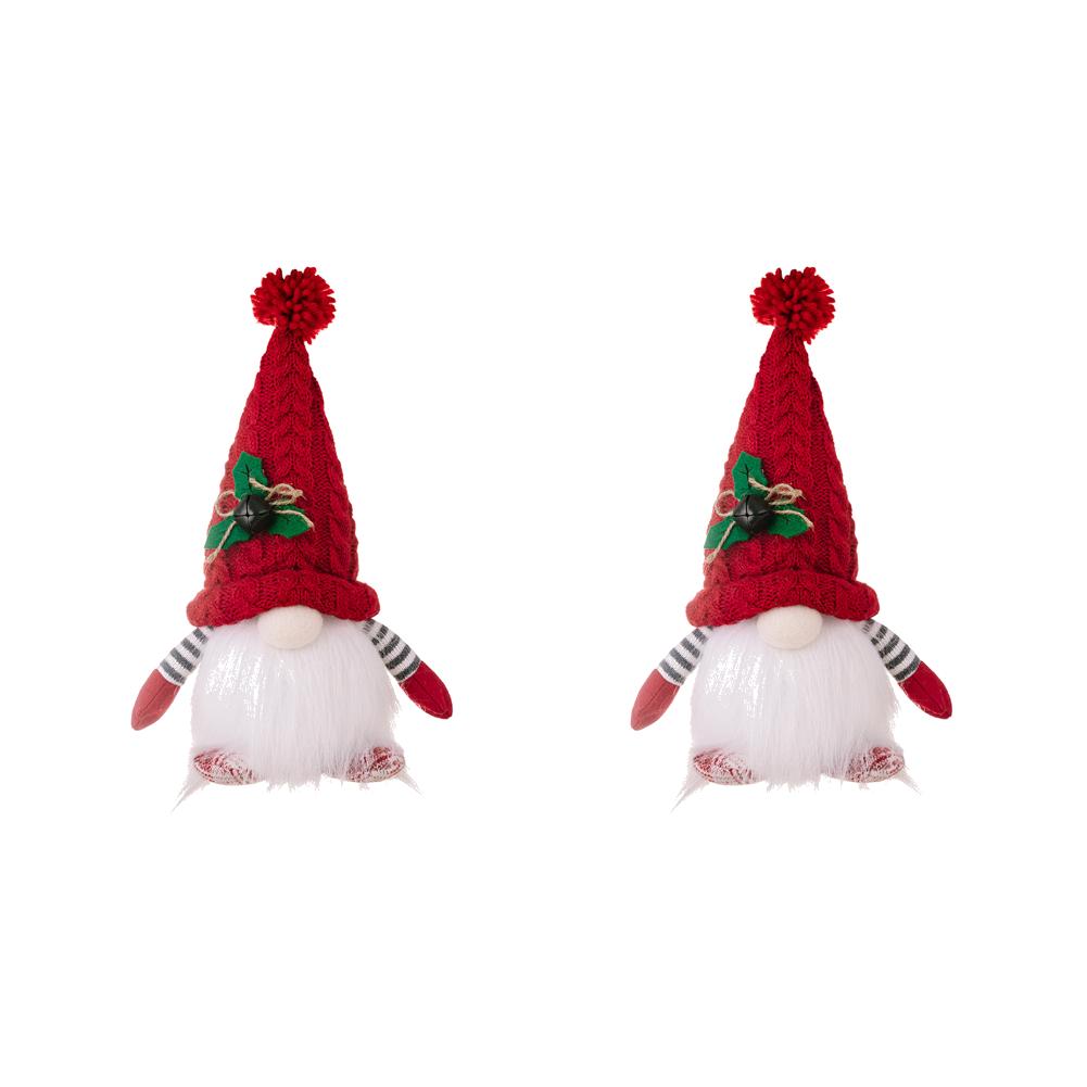 5-1PCS Christmas Plush Gnome W/Light Tomte Plush Doll Tabletop Santa Figurine Christmas Decoration for Home Kitchen Tiered Tray