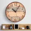 9inch Nordic Vintage Wooden Clock Mute Does Not Tick for Study Bedroom Creative Decorative Clock Kitchen Cafe Courtyard