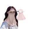 Women's Anti-UV Sun Protection Ice Silk Face Mask, Full Neck Hat for Cycling