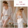 Women's Solid Satin Lace Cami Top Shorts with Robe Lounge Set