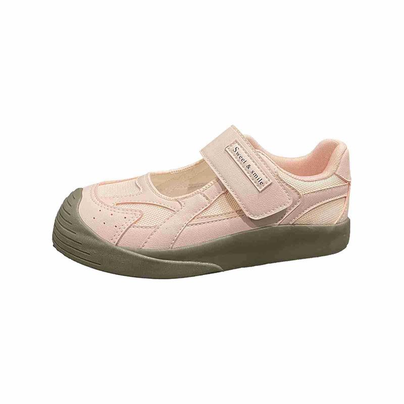 New mesh shoes women's breathable shallow mouth single shoes Velcro canvas shoes niche design casual white shoes trend