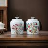 Shanshui Tea Caddy Ceramic Candy Jar Retro Household Large Nuts Coffee Beans Herb Storage Jar Kitchen Food Container Home Decor