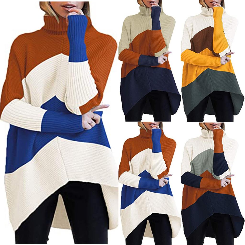 Women's Loose Knitted Star Shape Print Long Sleeve  Sweater Blouse