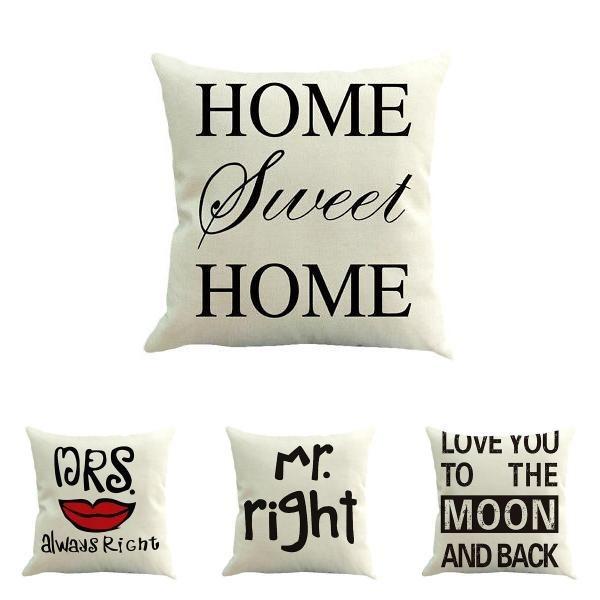 Luxurious Romantic Retro Words Quotes Throw Cushion Cover Pillow Case For Sophisticated Home Decor