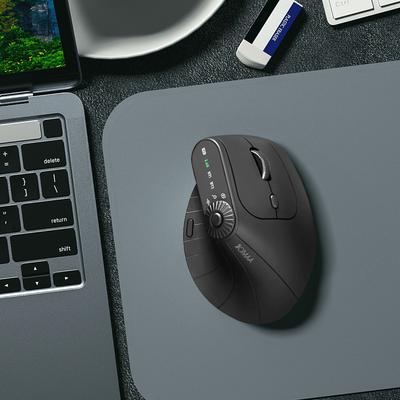 Vertical Mouse Rechargeable Bluetooth-Compatible +2.4GHz Wireless Vertical Ergonomic Optical Mouse for Laptop Desktop PC Macbook