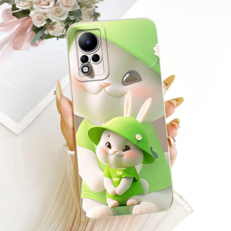 Case For Infinix Note 11 X663 Rabbit Cartoons Design Liquid Simplicity Shell For Infinix Note 12i 2022 Note12 G88 Coque Capa