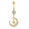 Piercing per Ombelico Microstone Chiodi per Ombelico Vento Farfalla Amore Anello per Ombelico Stella Luna Fiore Femminile Fibbia per Ombelico