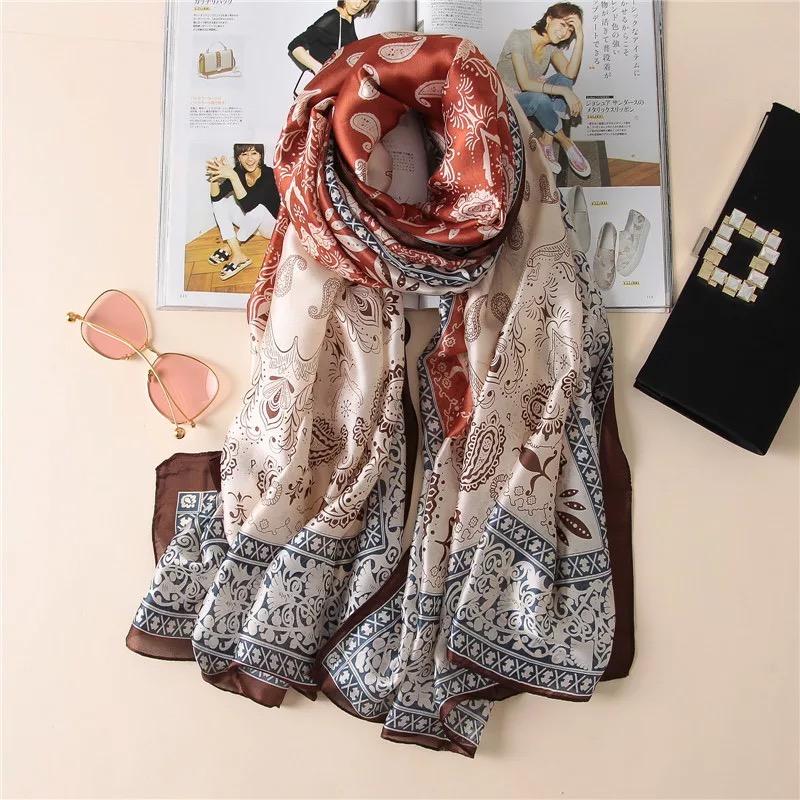 180*90cm muffler new Luxury Brand Scarf Women Shawls Wraps Spring Hijab Bufanda Foulard Female Bandana Beach Stoles Silk