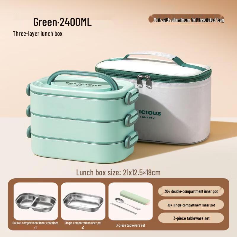 Multi-layer Insulated Microwaveable Lunch Box