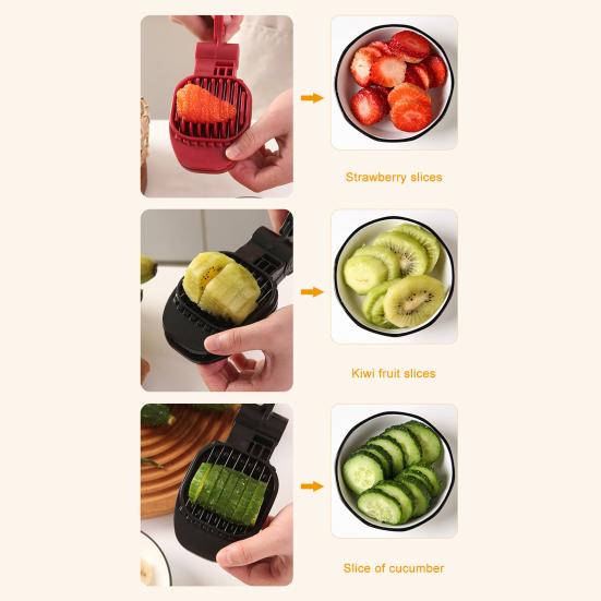 Egg Slicer for Hard Boiled Eggs Stainless Steel Food Slicer for Eggs Fruits Cheese Strawberry Easy-Press Kitchen Slicing Tool with Ergonomic Handle