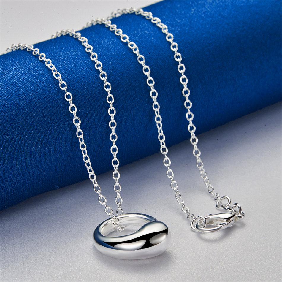 925 sterling silver 16-30 inch exquisite round pendant necklace for women's gifts, fashionable wedding jewelry