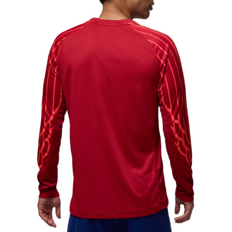 Jordan Logo Crew Neck Long Sleeve Soccer Shirt Men Tops Red HJ6854-660