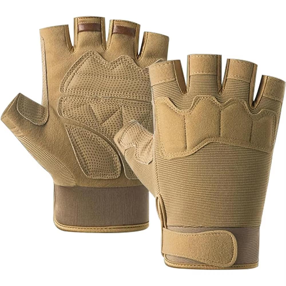 

BEPAN Fingerless Tactical Gloves Padded Lightweight Breathable Climbing Glove for Rock for cycling and rock climbing mountain climbing XL пісочний
