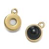 1pc Gold Color Stainless Steel with Round Natural Stone Charms Pendants for Earrings Necklace Jewelry Making Accessories