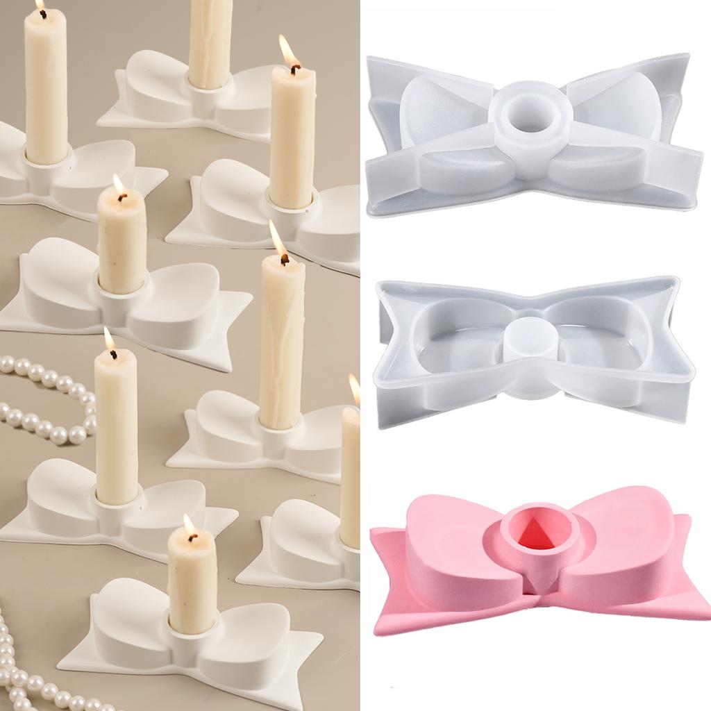 Mašle Svícen Silikonová Forma Beton 3D Mašle Svícník Sádrová Forma Výroba Forma DIY Svatba Řemeslo Svícník Domácí Dekorace