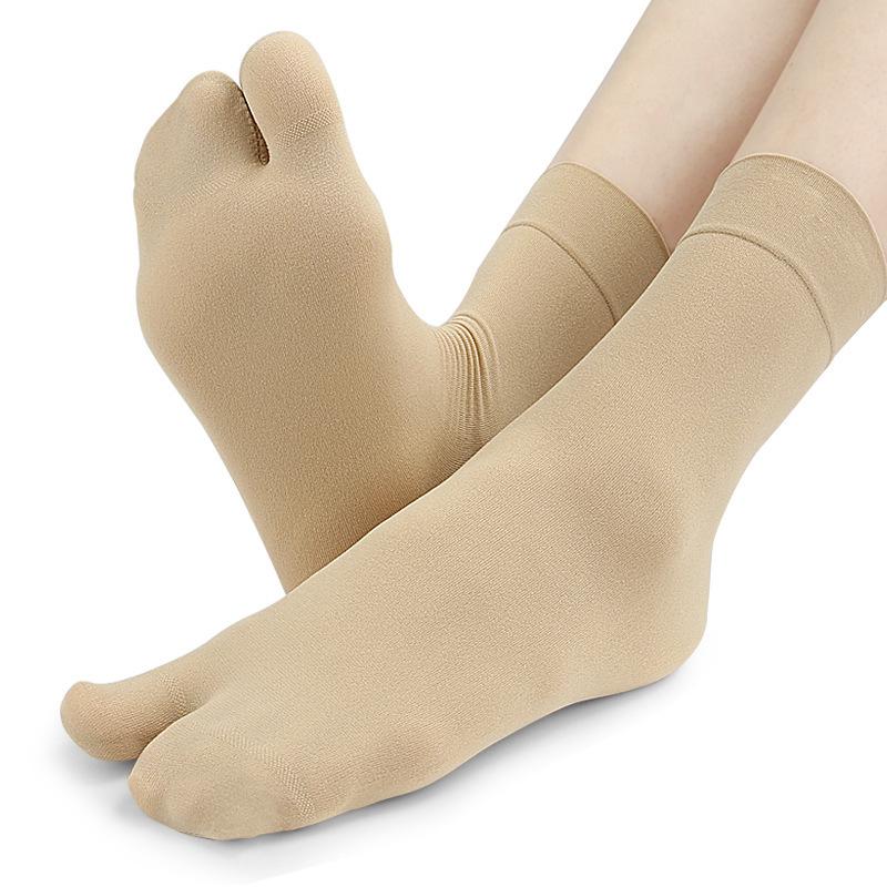 

Осенне-летние мужские и женские эластичные носки с двумя пальцами, шлепанцы для пальцев, подошва силиконовая противоскользящая, медленно сдавливающие, с раздельным пальцем, средней высоты one size