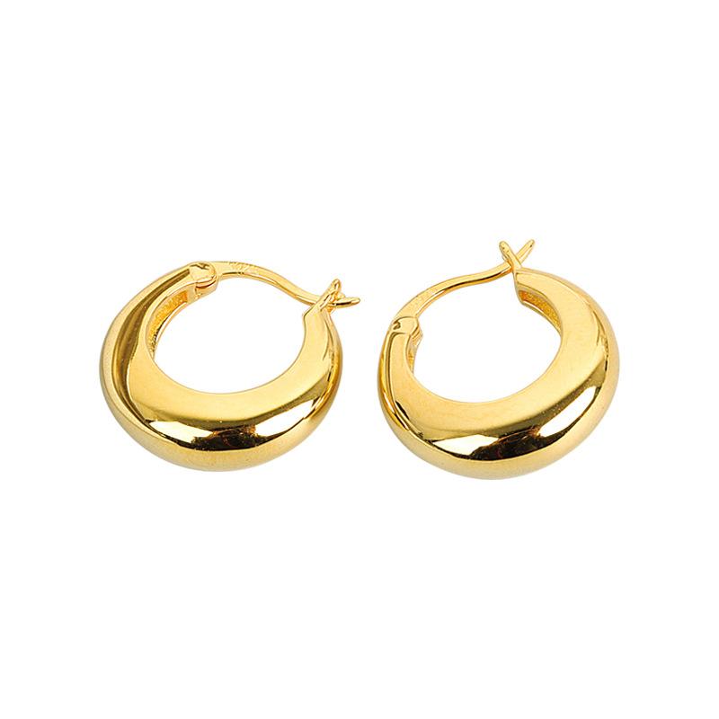 Minimalist Geometric Circle Earrings For Women Niche Design Simple Hoops Versatile Student Jewelry Elegant Daily Wear