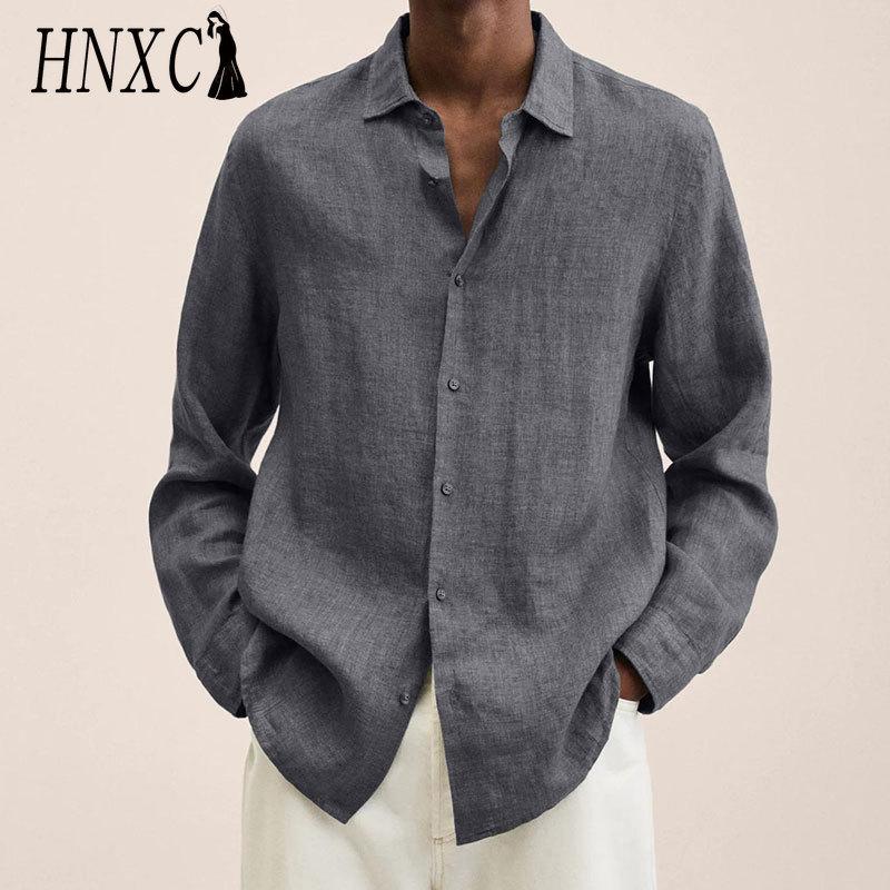 HNXC Baumwolle Langarm T-Shirt Herrenmode Lockeres Shirt Bedrucktes Mitfühlendes Shirt