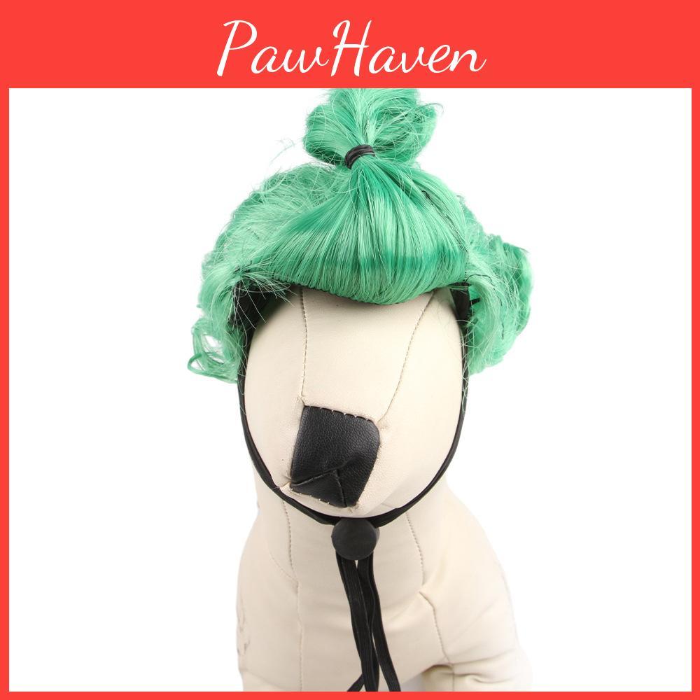 Adorable Green Princess Style Dog Cat Costume Wig Headpiece For Fun Photography