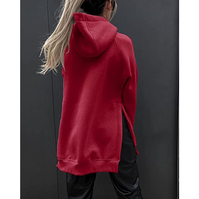 YYFS Damen-Kapuzenpullover und Sweatshirts mit modischem, lässigem, einfarbigem Druck und langen Ärmeln