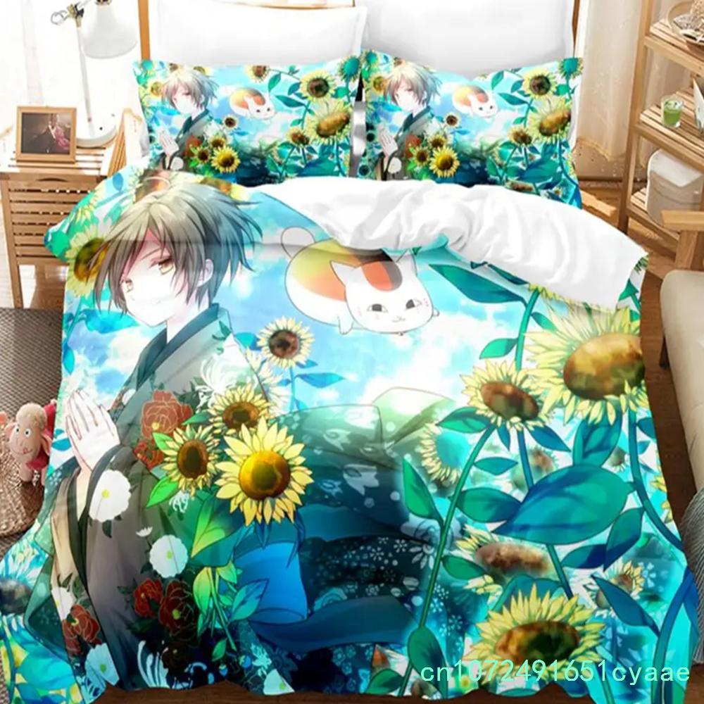 Anime Natsume Book Of Friends Nyanko Bedding Set Boys Girls Twin Queen Size Duvet Cover Pillowcase Bed Kids Adult