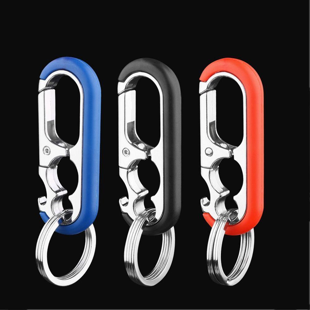 

Брелок из нержавеющей стали для ключей, автомобильный брелок, портативный открывалка для бутылок вина, пряжка для кемпинга 1pcs чёрный