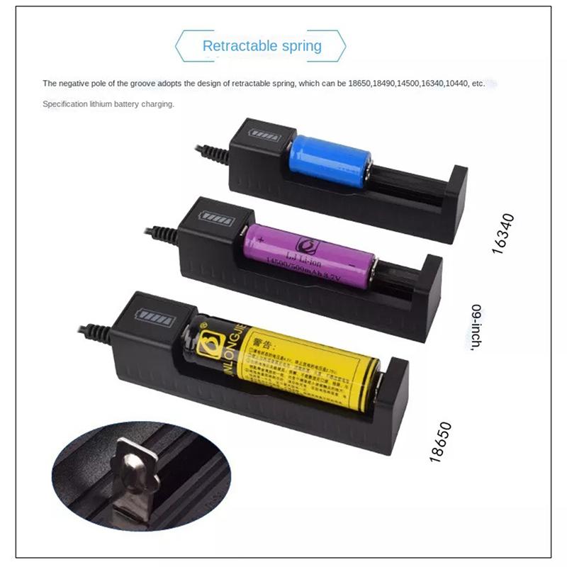 18650 1 Slot Smart Charge Safe Fast Charge Li-Ion Rechargeable Battery Charger