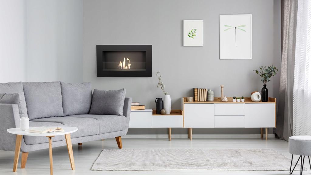 Wall Mounted Bioethanol Fireplace GOLF TÜV Set