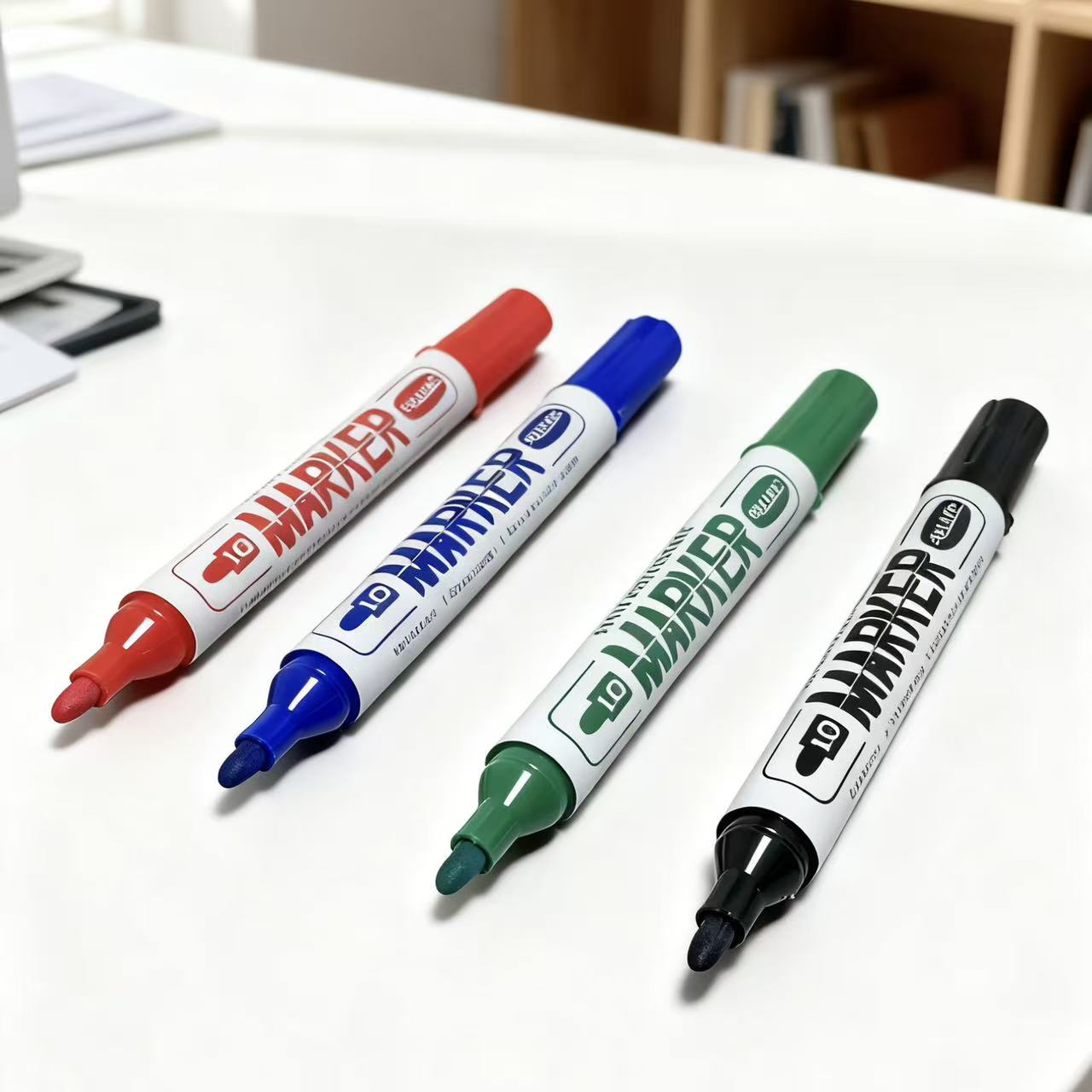 

4PCS Round Tip Dry Erase Markers - Erasable Whiteboard Pens for Home/Office/Classroom, Smooth Writing