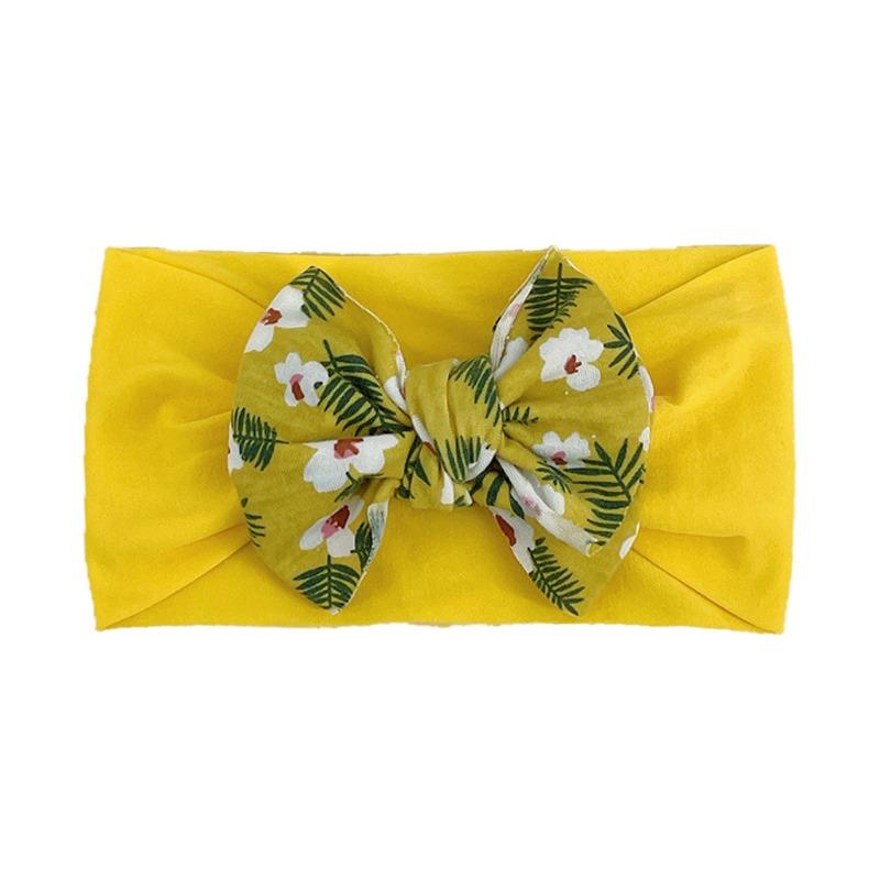 baby new children's hair accessories cute baby floral seamless wide headscarf nylon bow baby headband